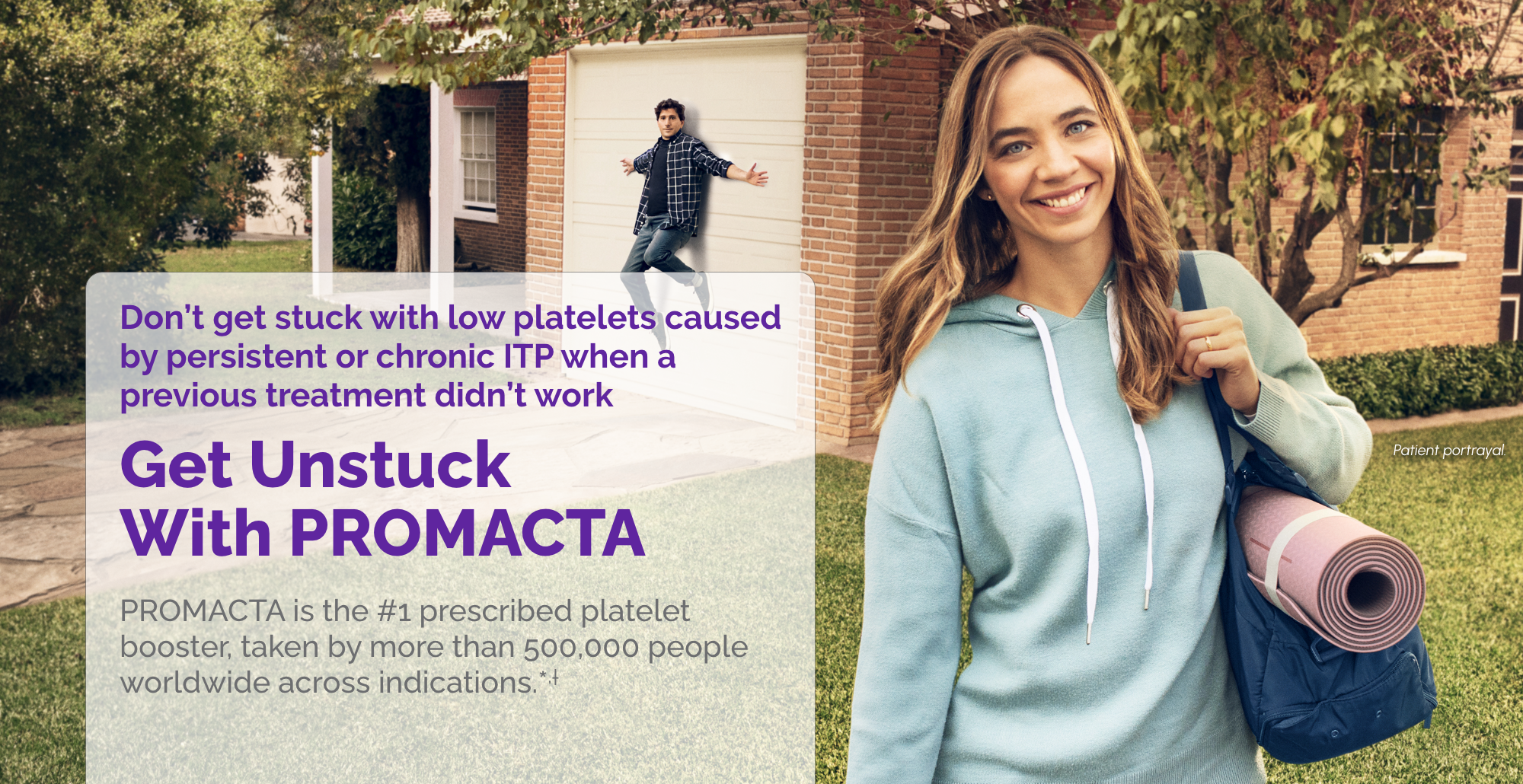 Image of empowered women with text stating "Get Unstuck With PROMACTA"